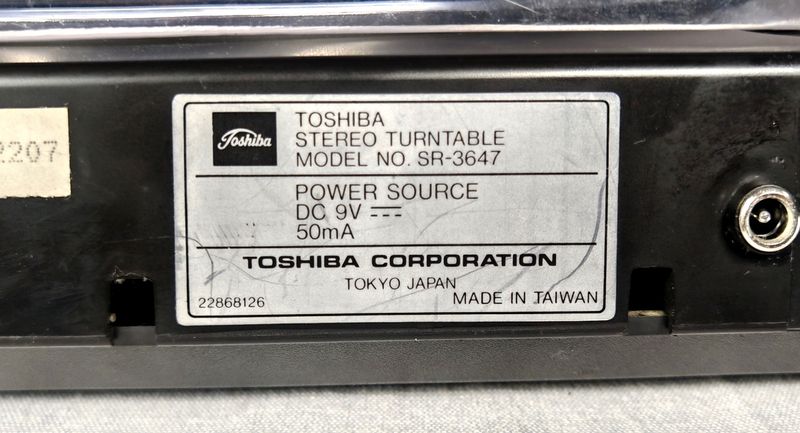 Tocadiscos Toshiba SR-3647 Automático