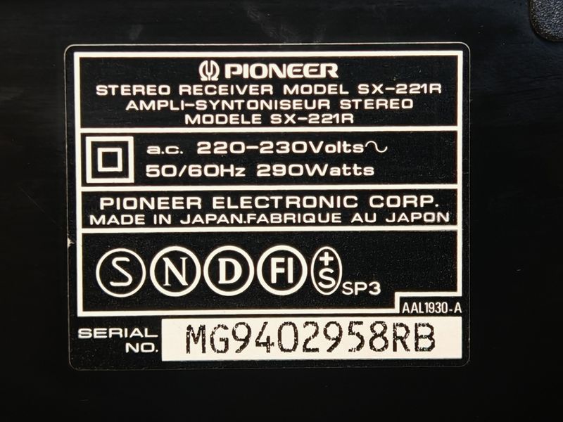 Amplificador Pioneer SX-221R, bluetooth opcional