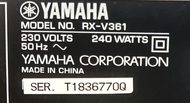 Amplificador Yamaha RX-V361 (bluetooth opcional)