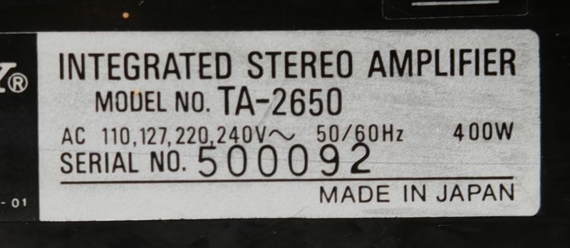 Amplificador Sony TA-2650