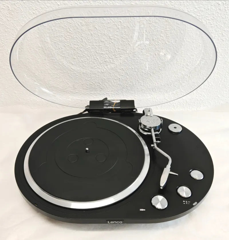 Tocadiscos Lenco Negro y Plateado