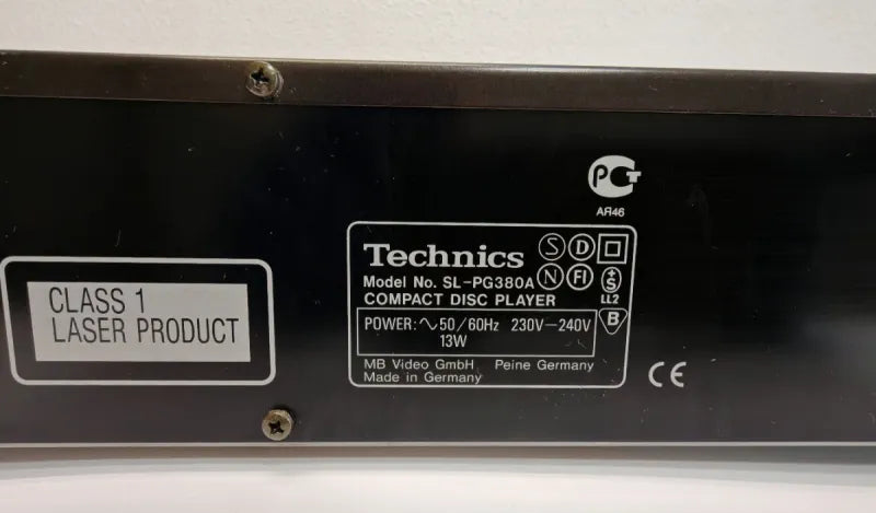 Reproductor CD Technics SL-PG380A