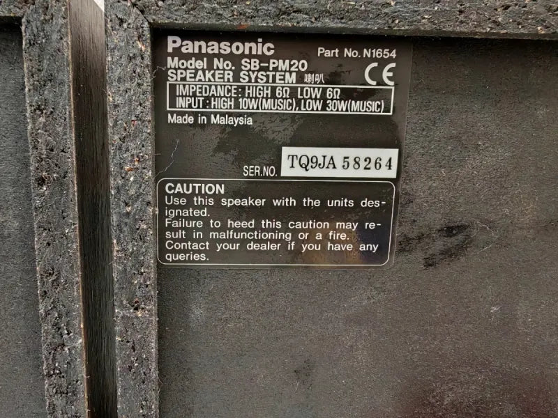 Altavoces Panasonic SB-PM20 Negros