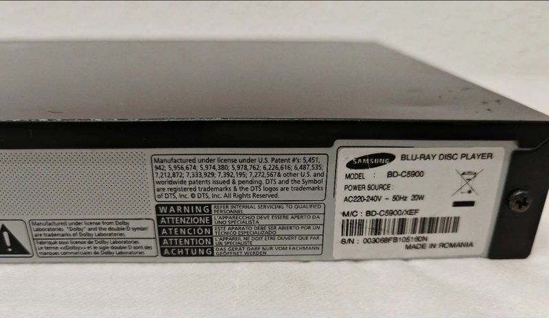 Reproductor Blu-ray Samsung BD-C5900