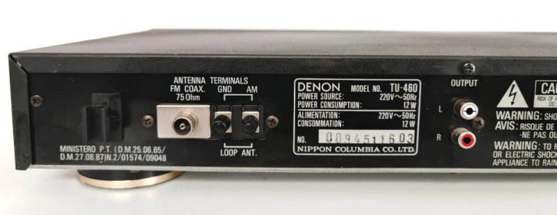 Denon TU-460 Sintonizador AM/FM Estéreo